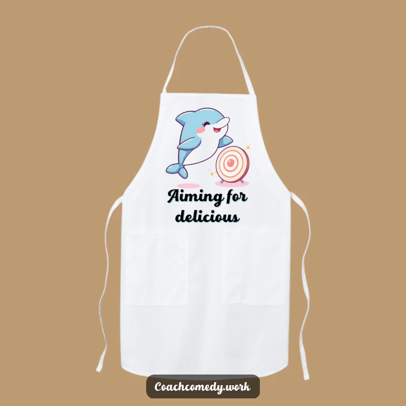 Funny Kawaii Dolphin Apron: Chef's Target, A Practical Funny Gift for Aiming Cooks!