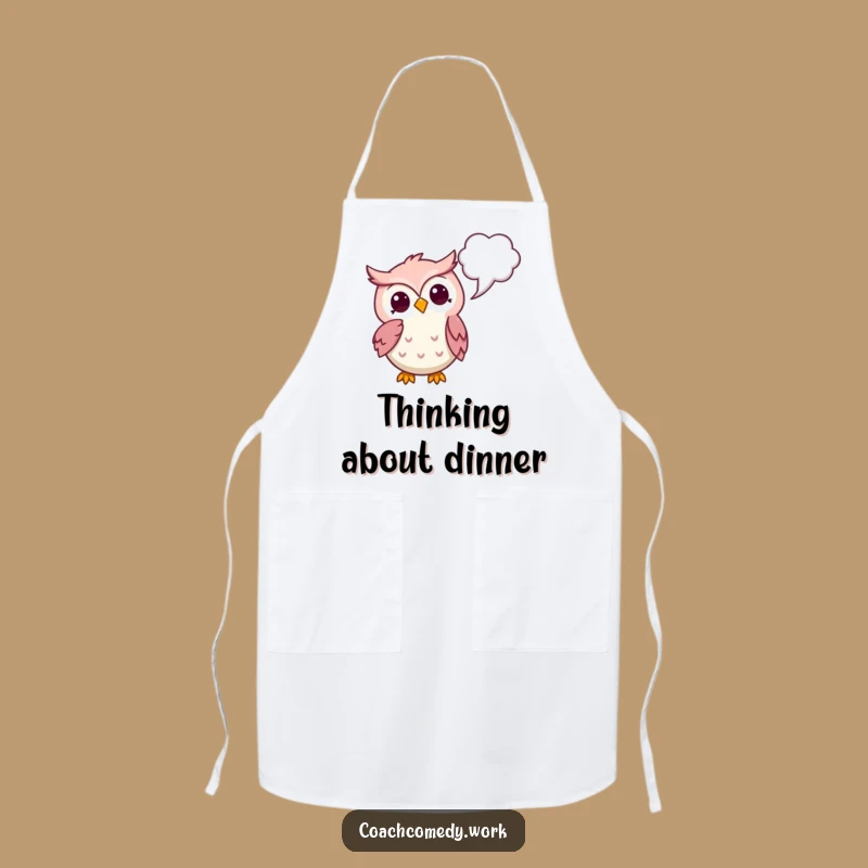 Funny Kawaii Owl Chef Apron - Thoughtful Planner in the Kitchen, Witty Gift for Cooks