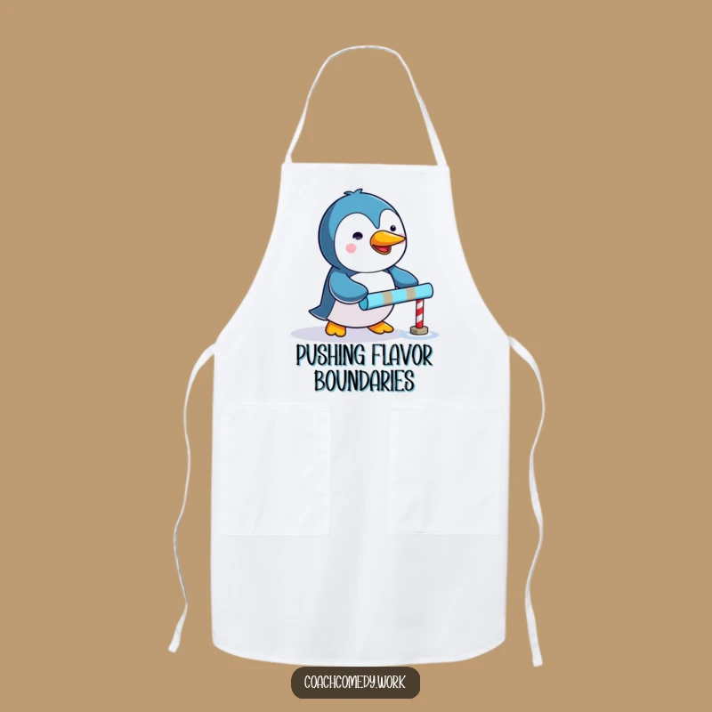 Funny Kawaii Penguin Apron: Score Goals in the Kitchen with Determined Fun