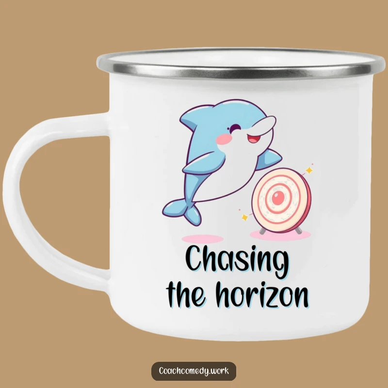 Funny Kawaii Dolphin Camping Mug: Adventure Splash, A Hilarious Funny Gift for Ocean Lovers!