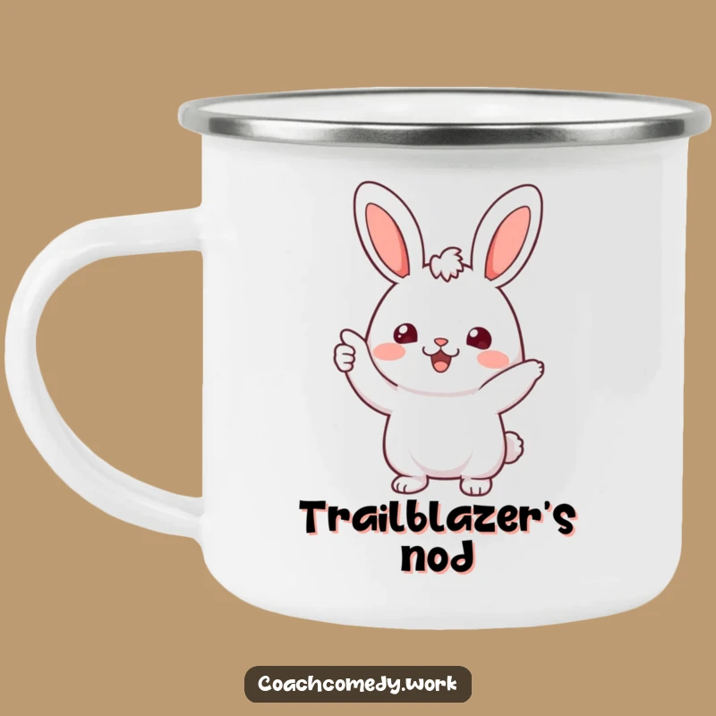 Funny Kawaii Rabbit Camping Mug: Cheerful Sips, Perfect Outdoor Encouragement Gift!