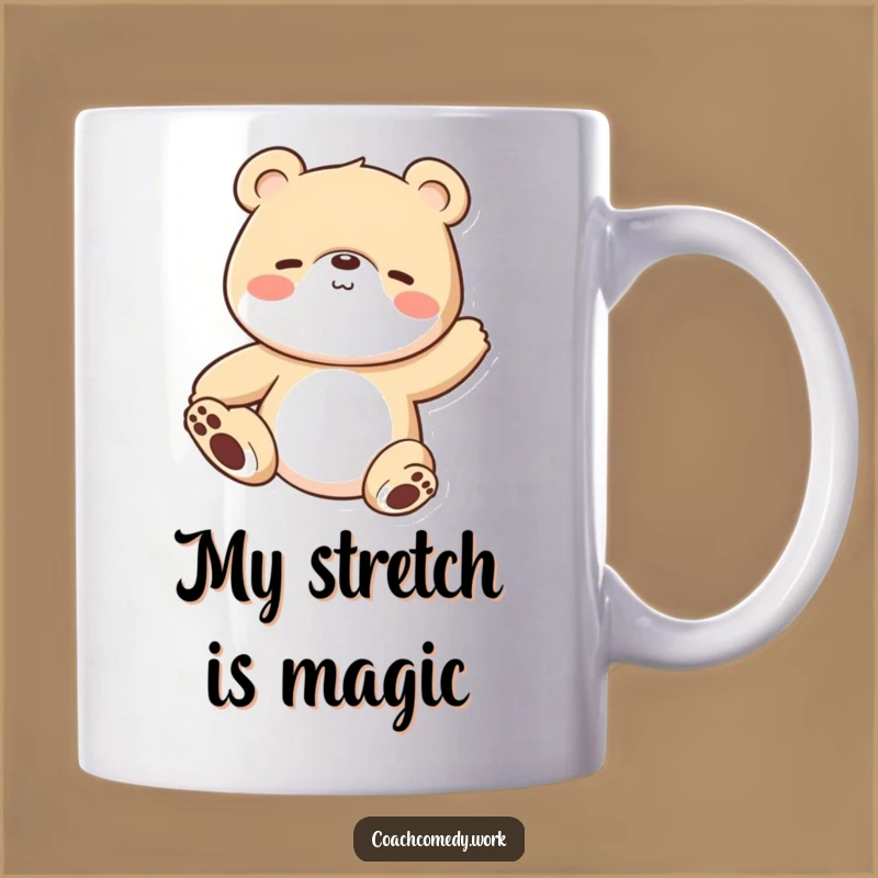 Funny Kawaii Bear Stretching Mug: Zen Master Bear, A Perfect Funny Gift for Yoga Fans!