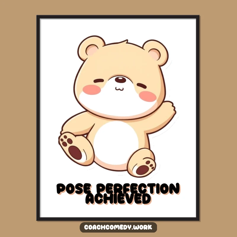 Funny Kawaii Bear Digital Art: Zen Cub Art, A Versatile Funny Gift for Instant Calm!