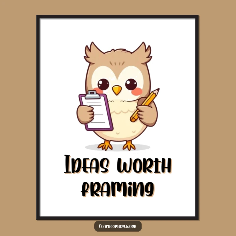 Funny Kawaii Owl Digital Art: Wise & Whimsical, A Versatile Funny Gift for Instant Decor!