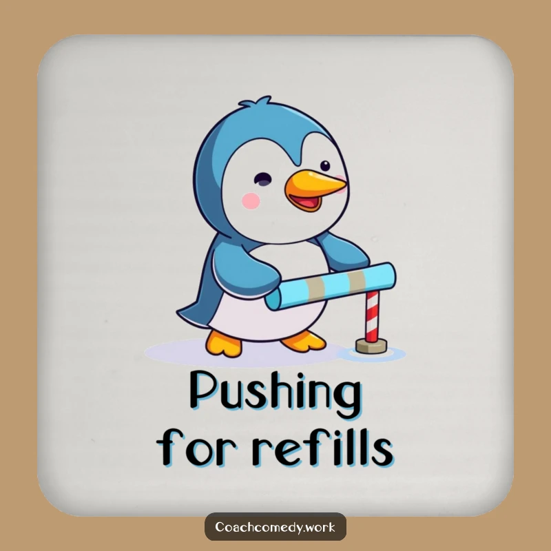 Funny Kawaii Penguin Drink Coaster: Protect Surfaces with Goal-Driving Charm