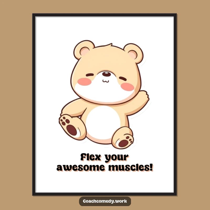 Free Printable Kawaii Bear Wall Art - Relaxing Funny Downloadable Decor