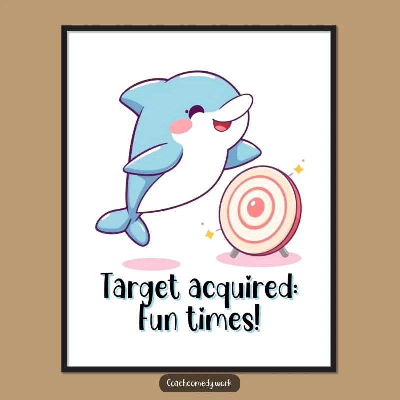 Free Printable Kawaii Dolphin Wall Art - Playful Funny Downloadable Decor