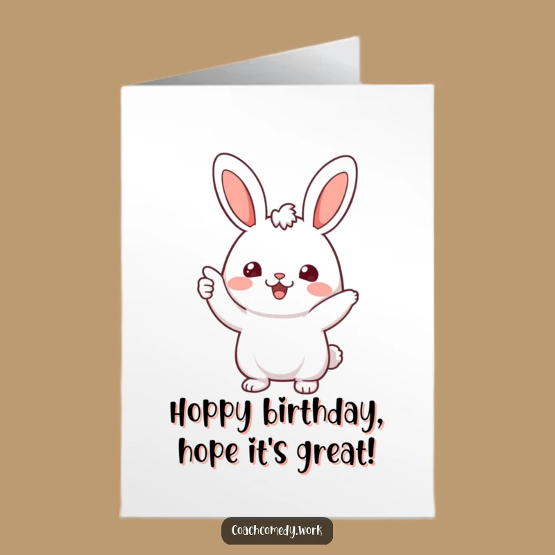 Free Printable Kawaii Rabbit Birthday Card: A Funny Downloadable Gift for a Cheerful Friend