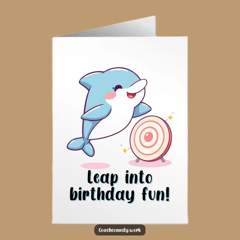 Free Printable Kawaii Dolphin Birthday Card - Joyful Funny Downloadable Gift