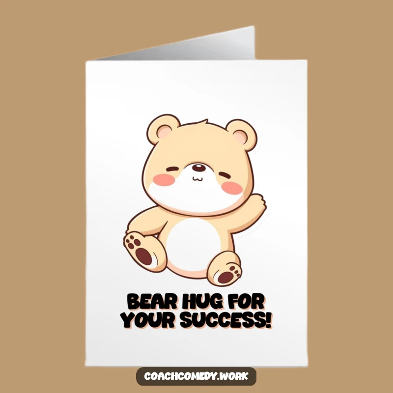 Free Printable Kawaii Bear Congrats Card - Serene Funny Downloadable Gift
