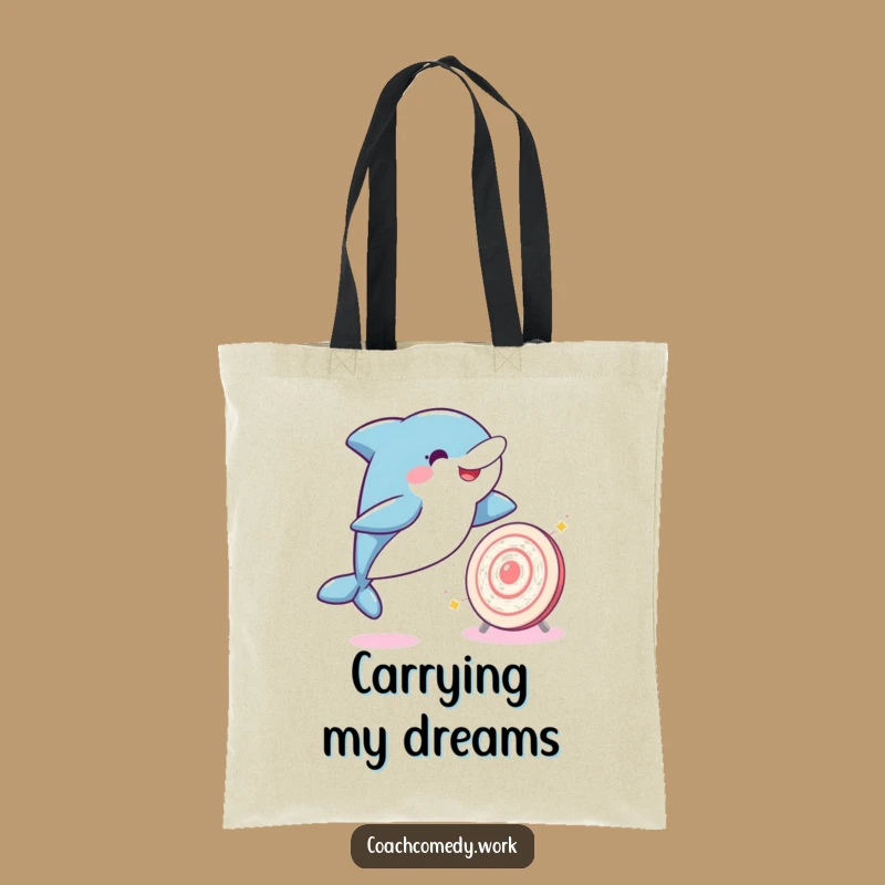 Funny Kawaii Dolphin Tote Bag: Carry Your Goals, A Brilliant Funny Gift for Everyday Adventures!